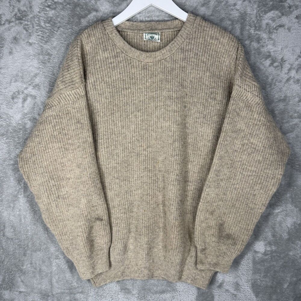 Vtg Knit Works Sweater Mens Medium 97 CM Pure Wool New Zealand Fisherman Ribbed